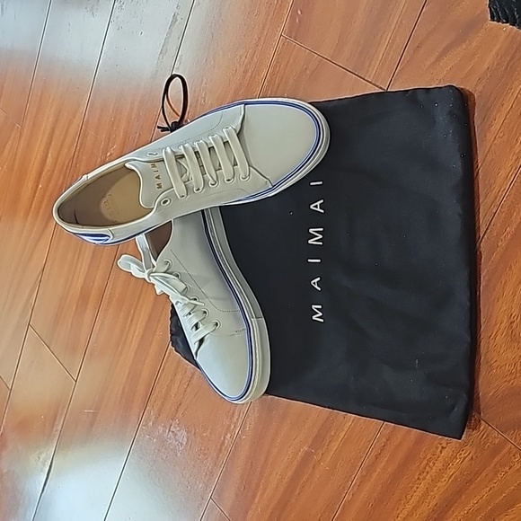 Maimai Edith Metallic Butterfly White Platform Leather Sneakers Sz 9 EUC - Picture 1 of 12